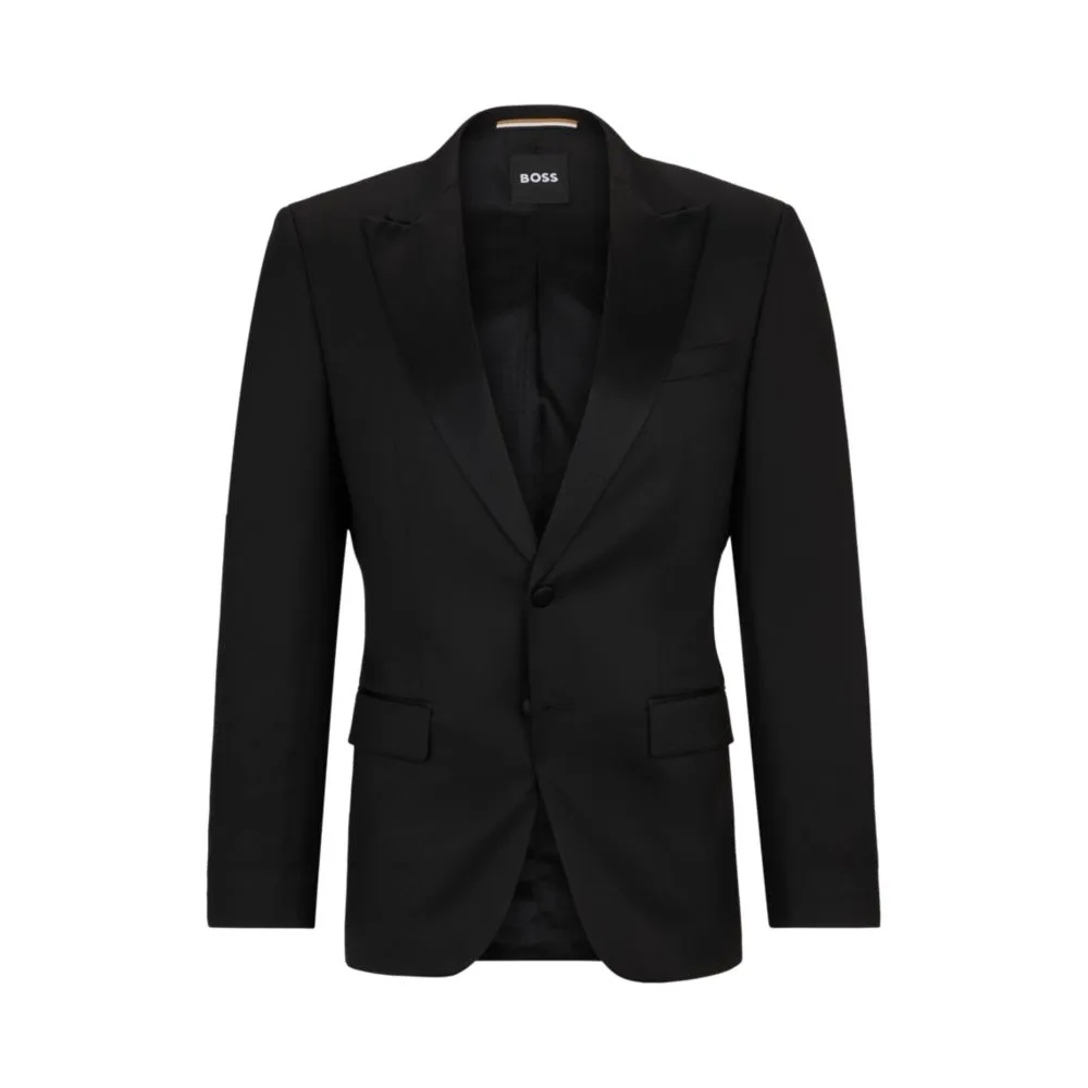 Slim-fit tuxedo jacket in wool serge