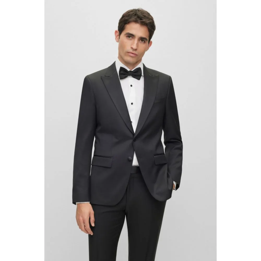 Slim-fit tuxedo jacket in wool serge
