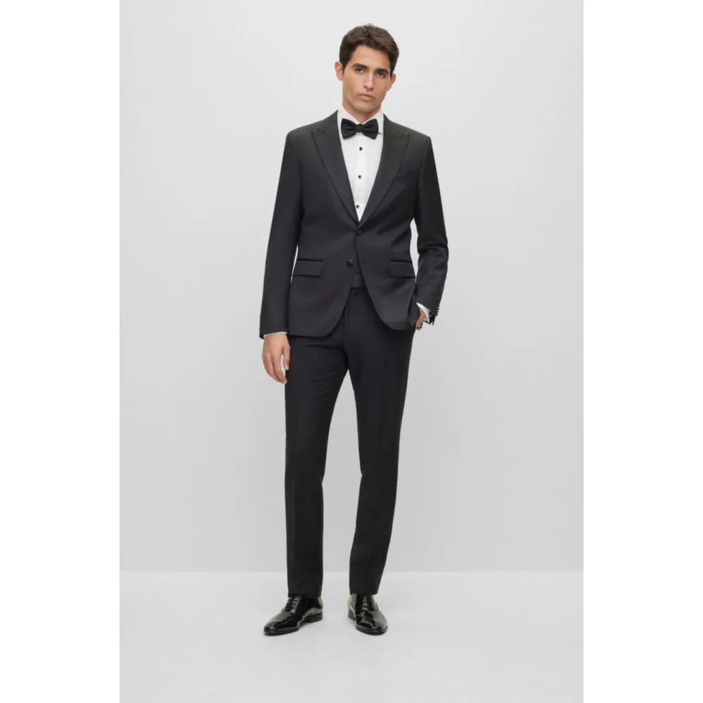 Slim-fit tuxedo jacket in wool serge