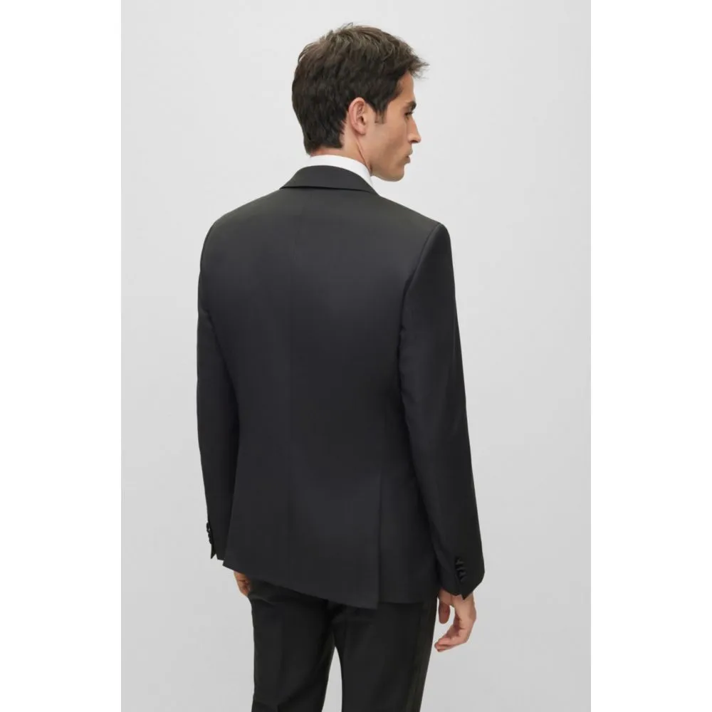 Slim-fit tuxedo jacket in wool serge