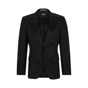 Slim-fit tuxedo jacket in wool serge