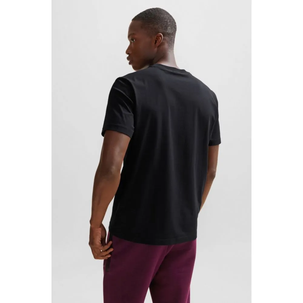 Stretch-cotton regular-fit T-shirt with seasonal artwork