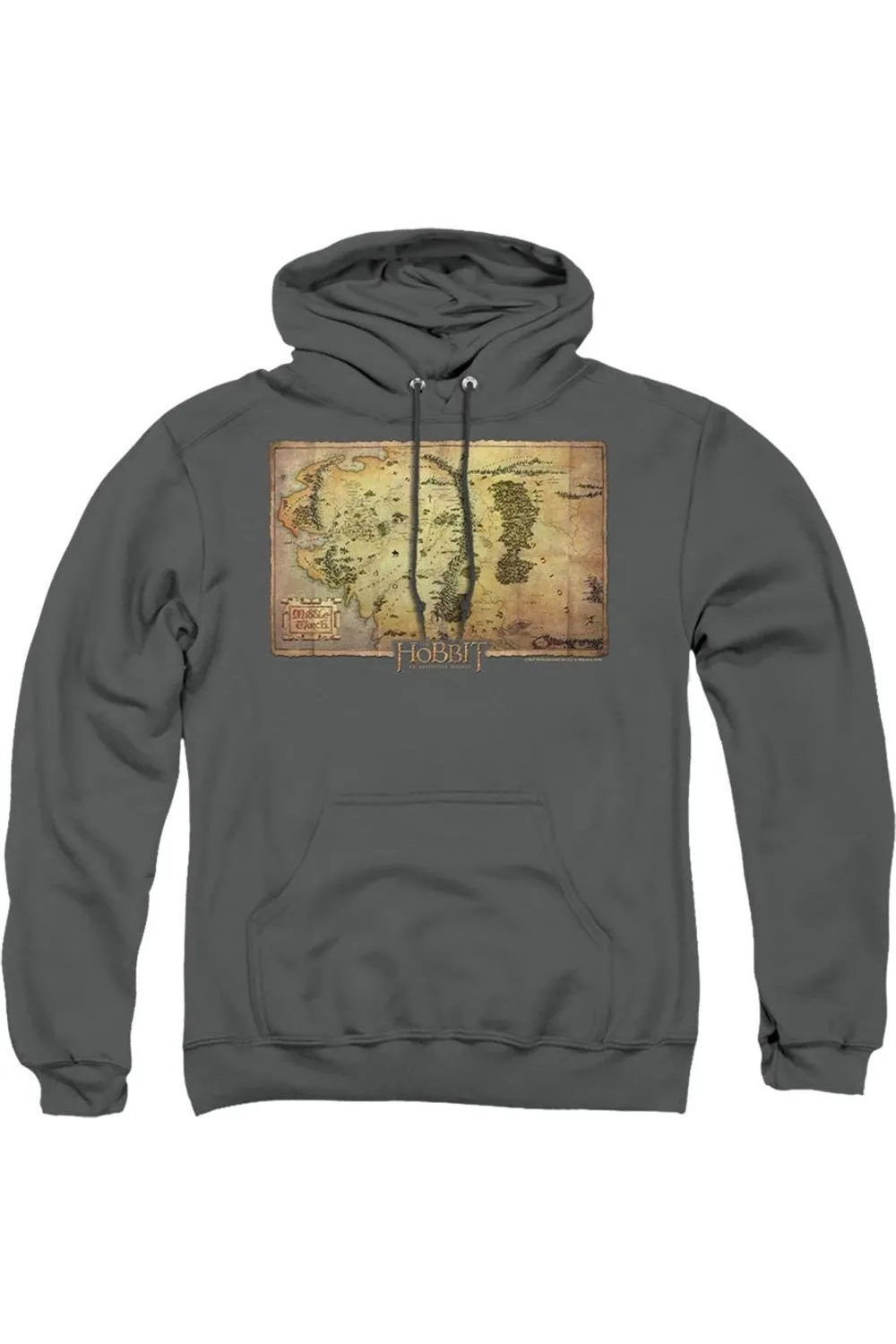 The Hobbit Middle Earth Map Adult Pull Over Hoodie / Hooded Sweatshirt
