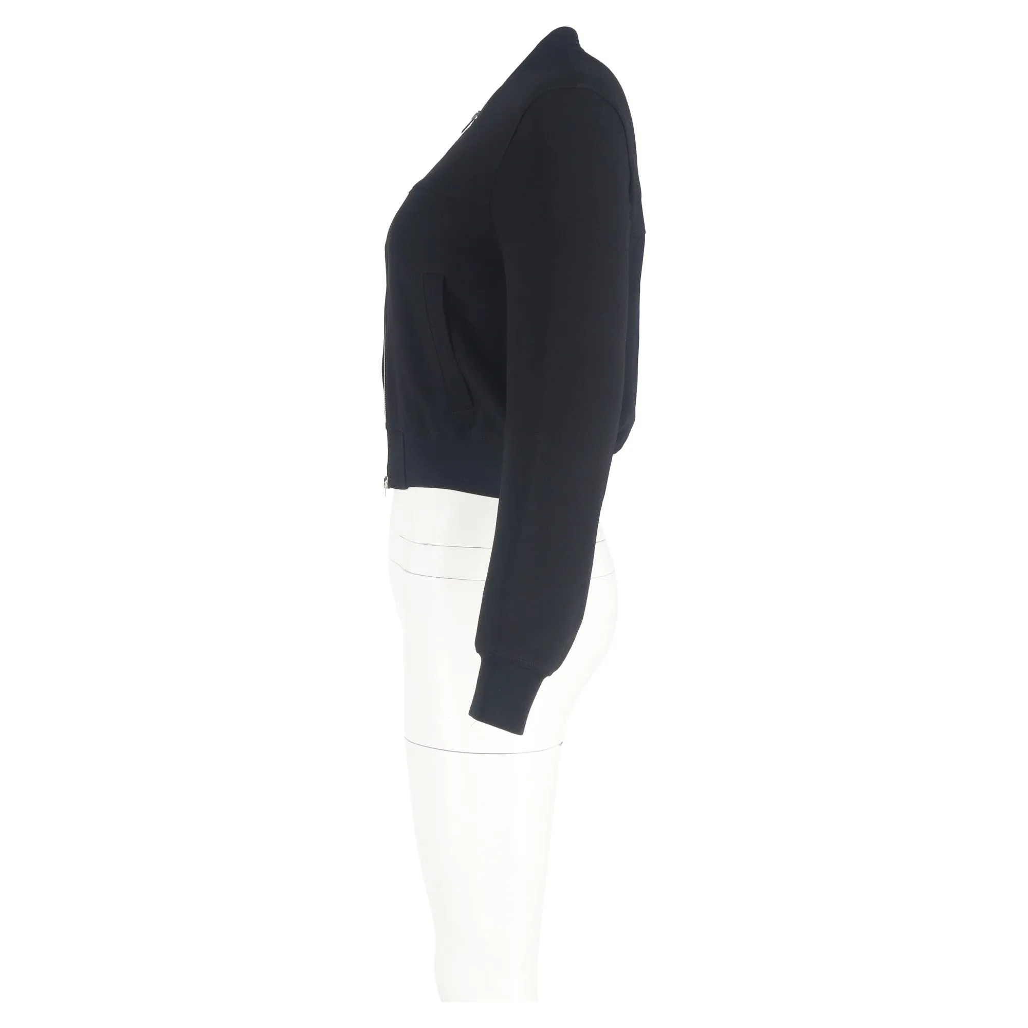 Theory Crepe Bomber Jacket in Black Triacetate