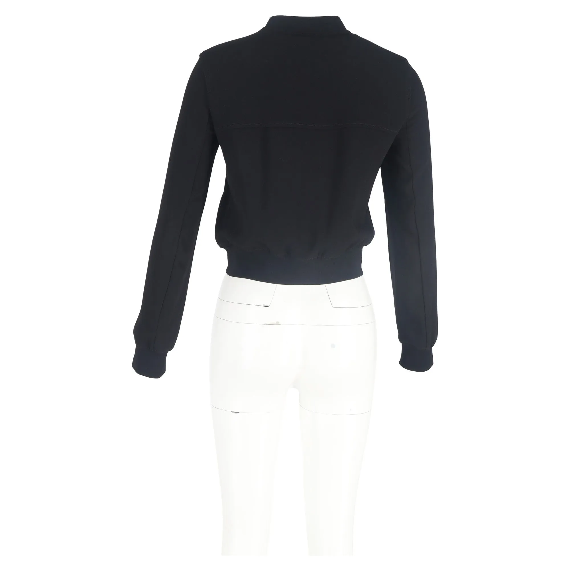 Theory Crepe Bomber Jacket in Black Triacetate
