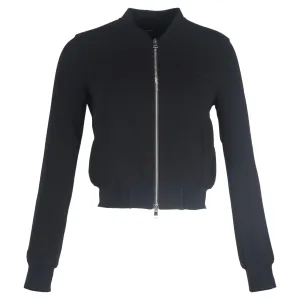 Theory Crepe Bomber Jacket in Black Triacetate