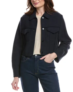 Theory Crop Boucle Wool Jacket