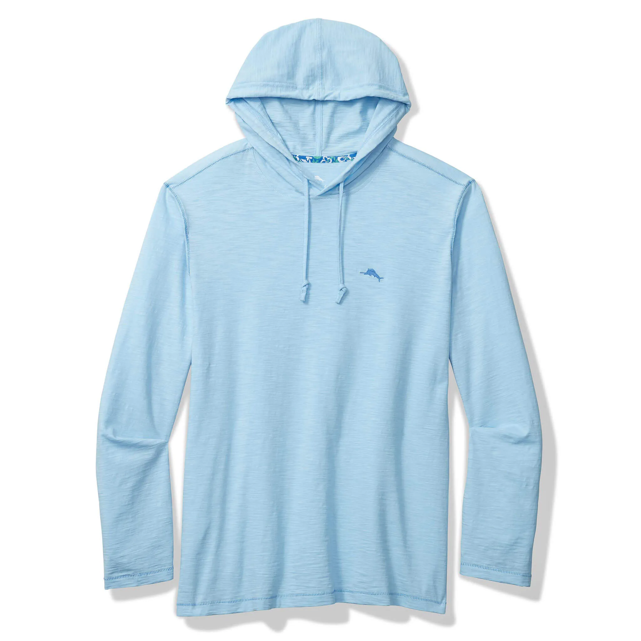 Tommy Bahama Bali Beach Hoodie Long Sleeve T-Shirt - Chambray Blue Mens Tommy Bahama