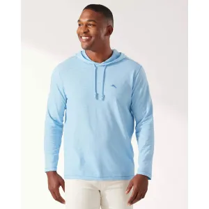 Tommy Bahama Bali Beach Hoodie Long Sleeve T-Shirt - Chambray Blue Mens Tommy Bahama