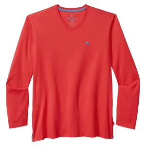 Tommy Bahama Bali Skyline V-Neck Long Sleeve T-Shirt - Zanzibar Red Mens Tommy Bahama