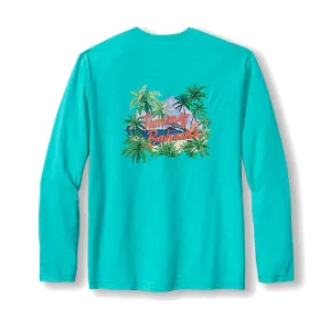 Tommy Bahama Picture Perfect Palms Lux Long Sleeve T-Shirt - Kohala Teal Mens Tommy Bahama