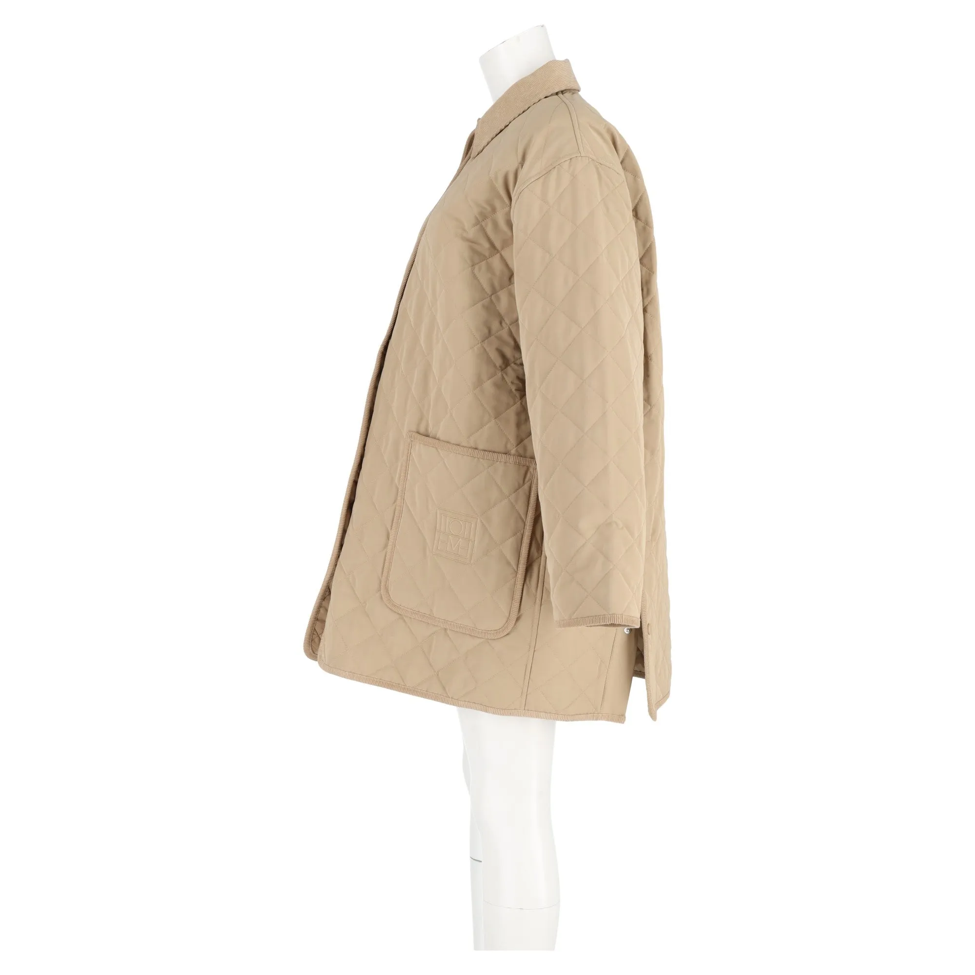 Totême Quilted Barn Jacket in Beige Cotton