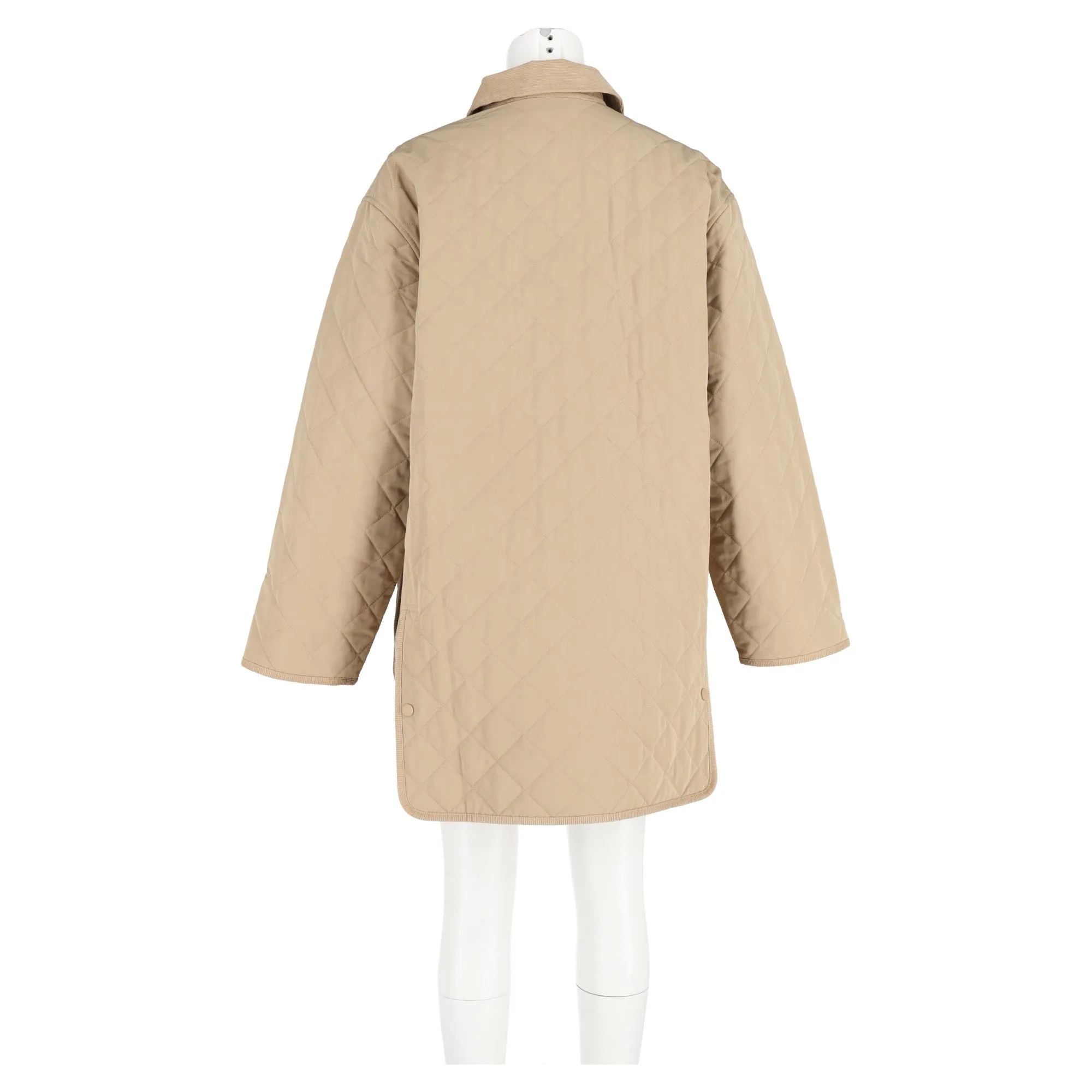 Totême Quilted Barn Jacket in Beige Cotton