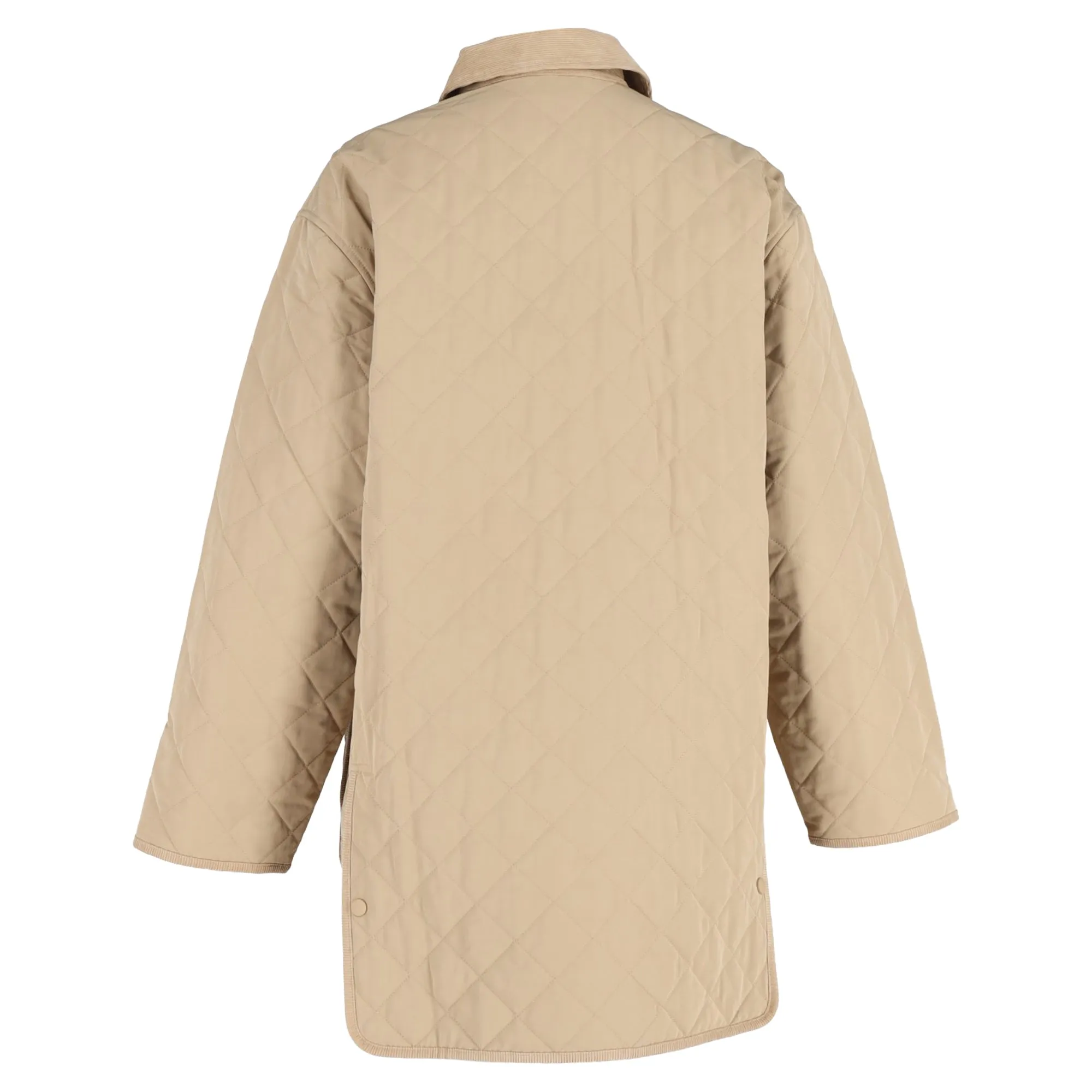 Totême Quilted Barn Jacket in Beige Cotton