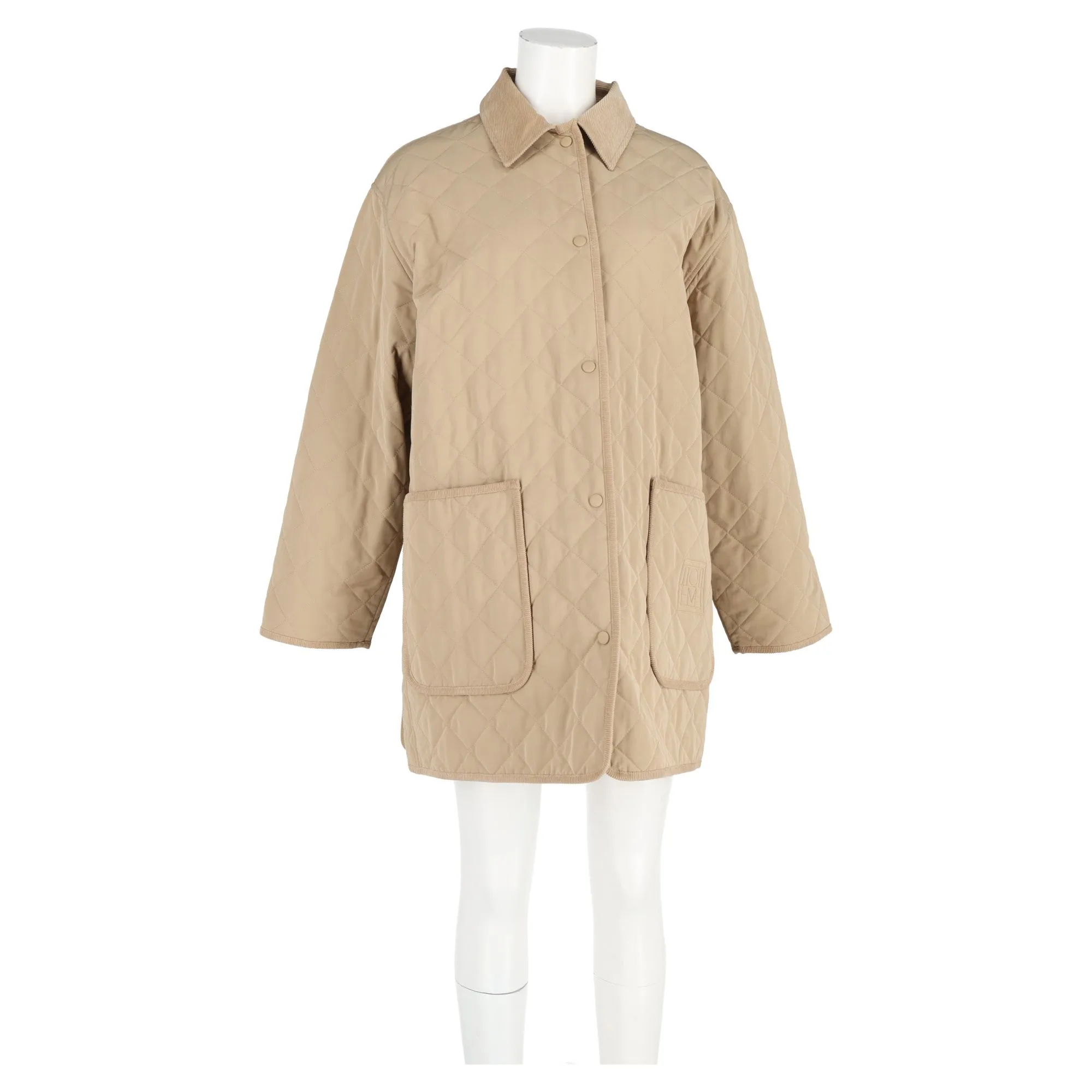 Totême Quilted Barn Jacket in Beige Cotton