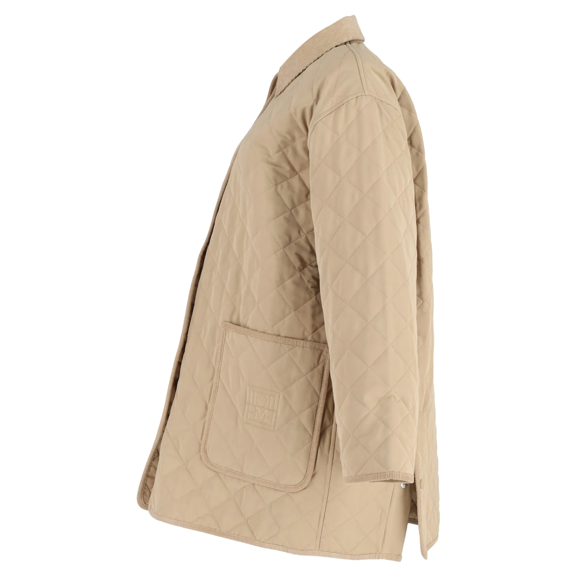 Totême Quilted Barn Jacket in Beige Cotton
