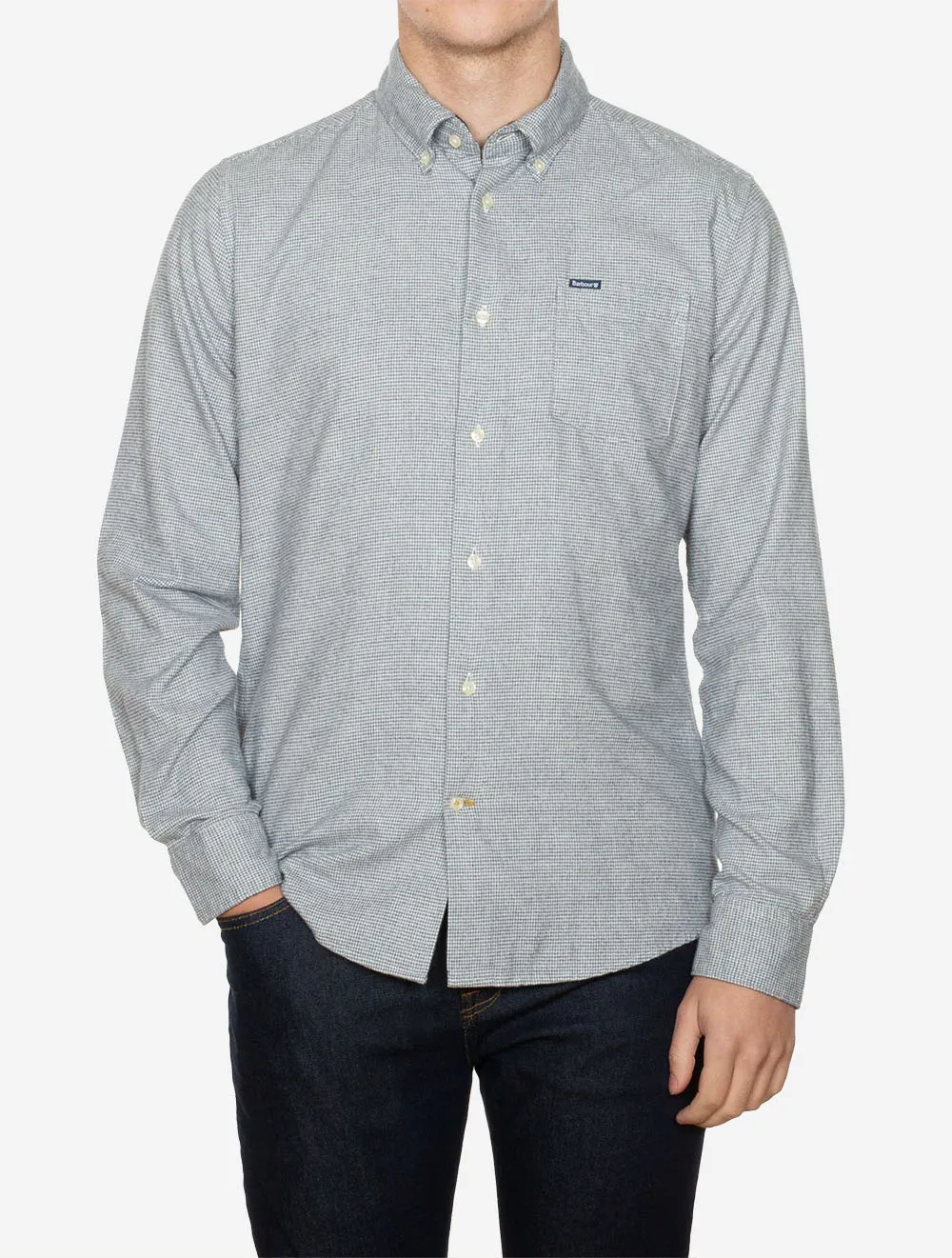 Turner Tailored Houndstooth Shirt Navy