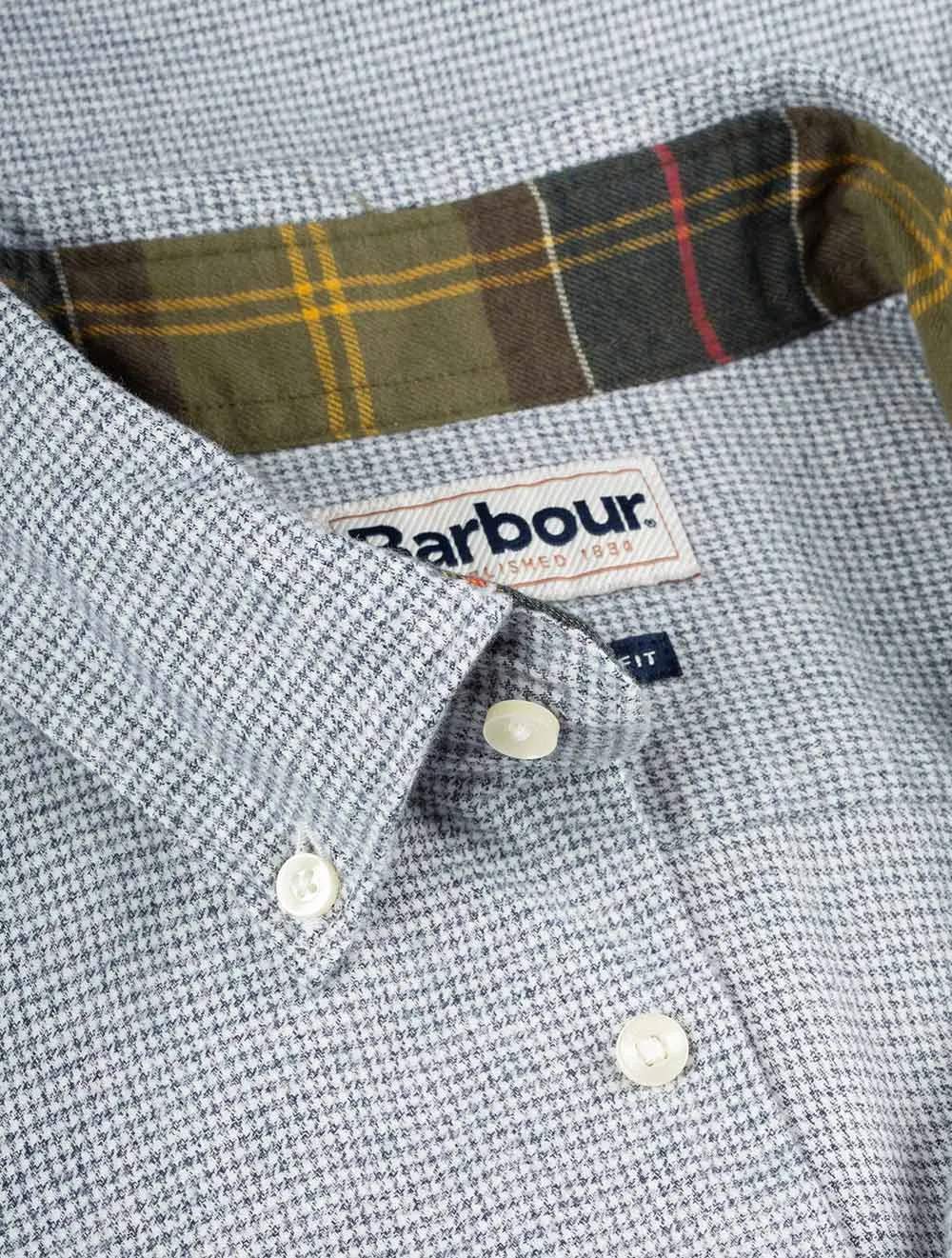 Turner Tailored Houndstooth Shirt Navy