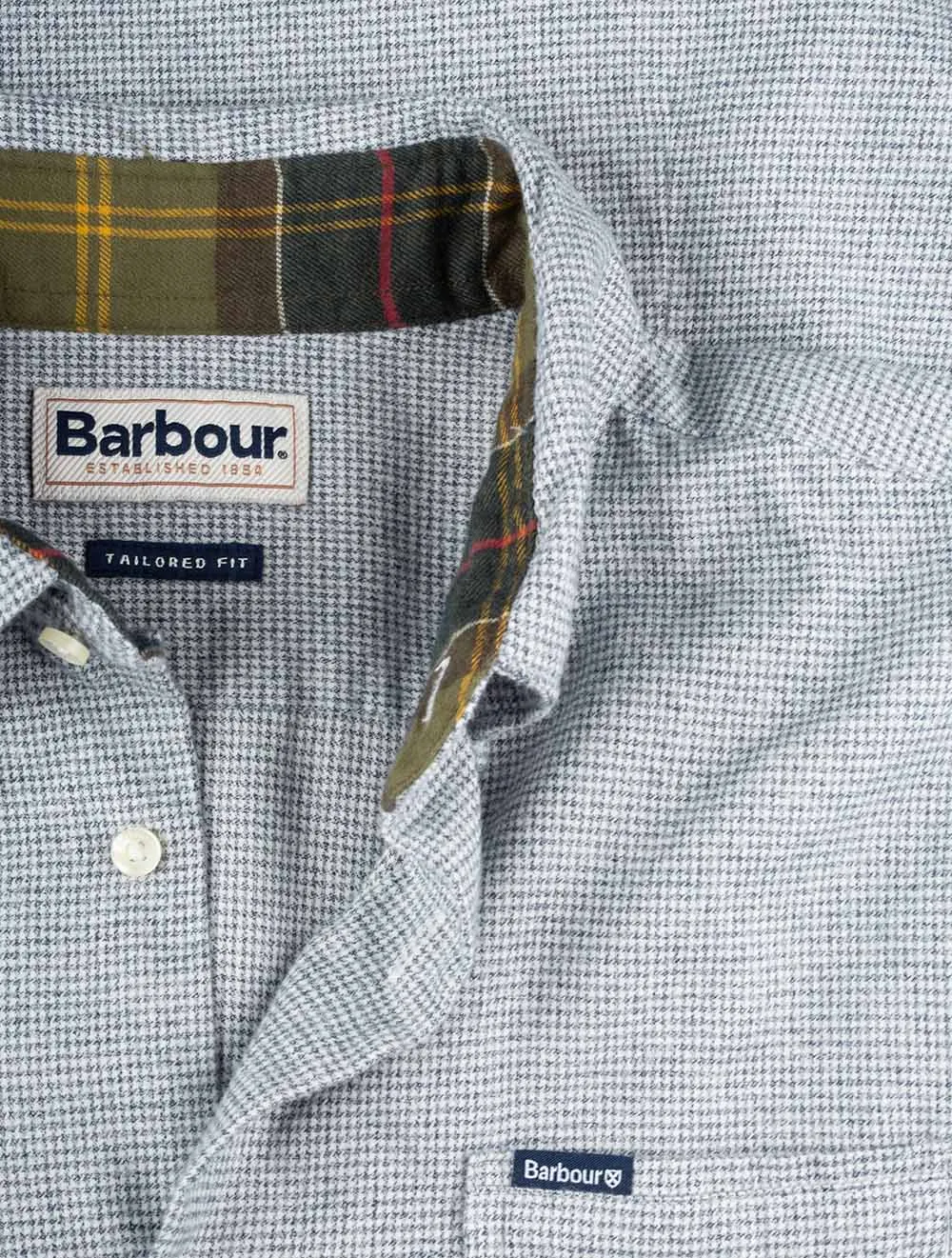 Turner Tailored Houndstooth Shirt Navy