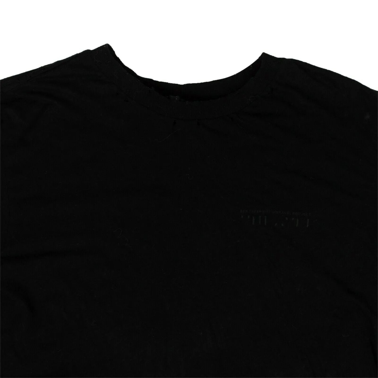 Unravel Project Long Distressed T-Shirt - Black