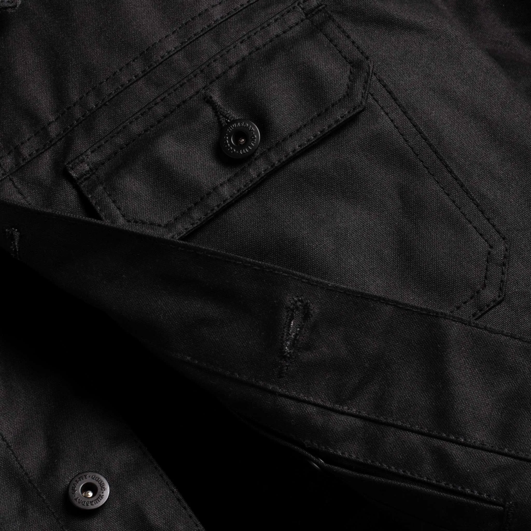 Waxed Trucker Jacket | Black