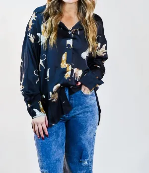 Wild Night Top In Navy
