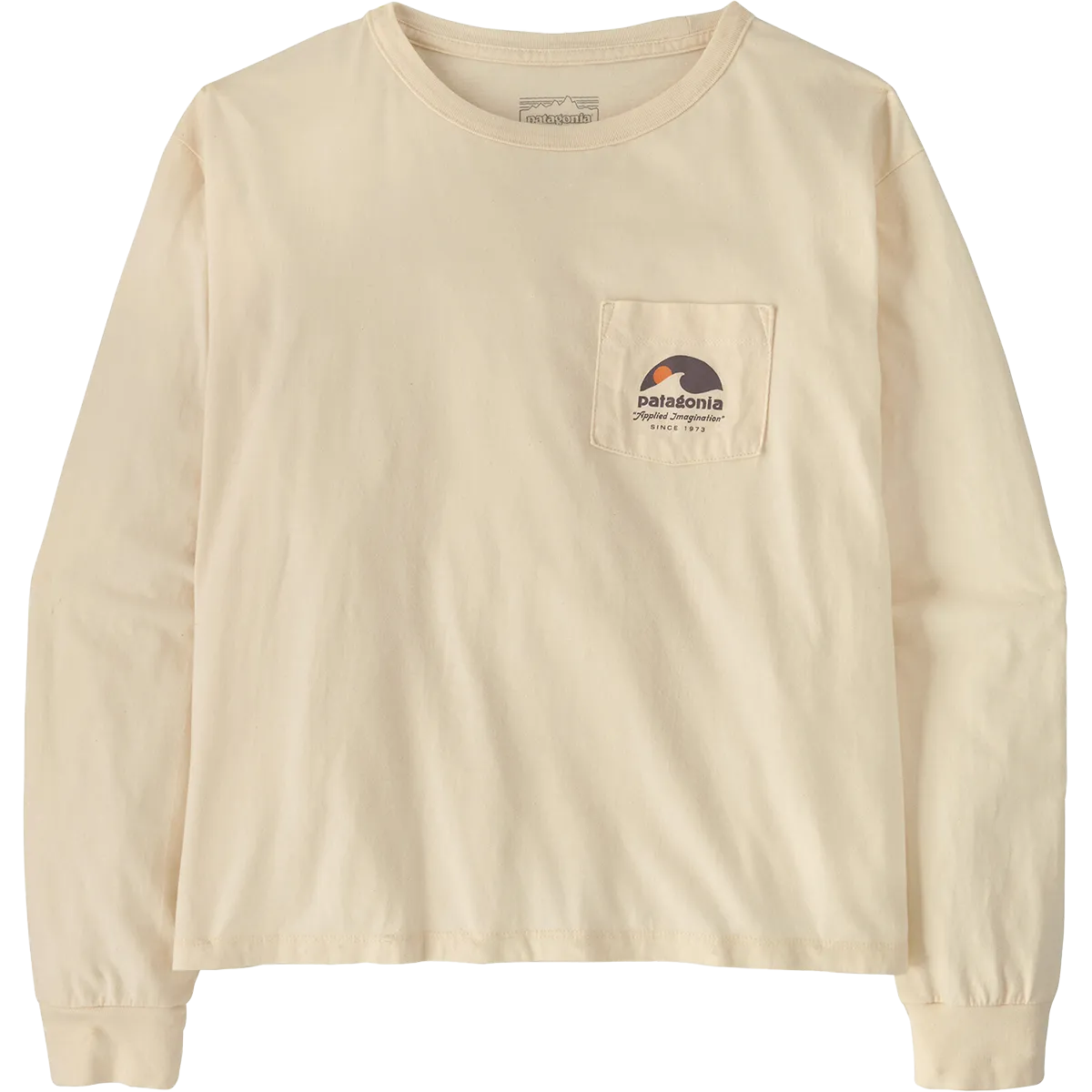 Women's Long Sleeve Applied Imagination Easy-Cut Organic Pocket T-Shirt