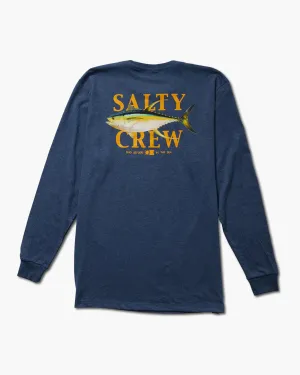 Yellowfin Classic L/S Tee - Navy Heather